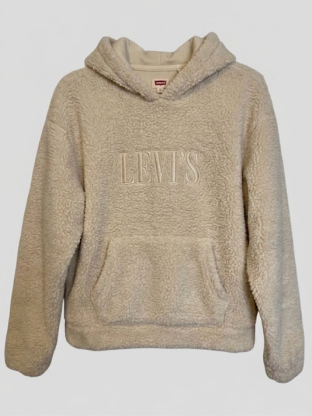 Levi's Sherpa Pullover Hoodie Girls L Cream
